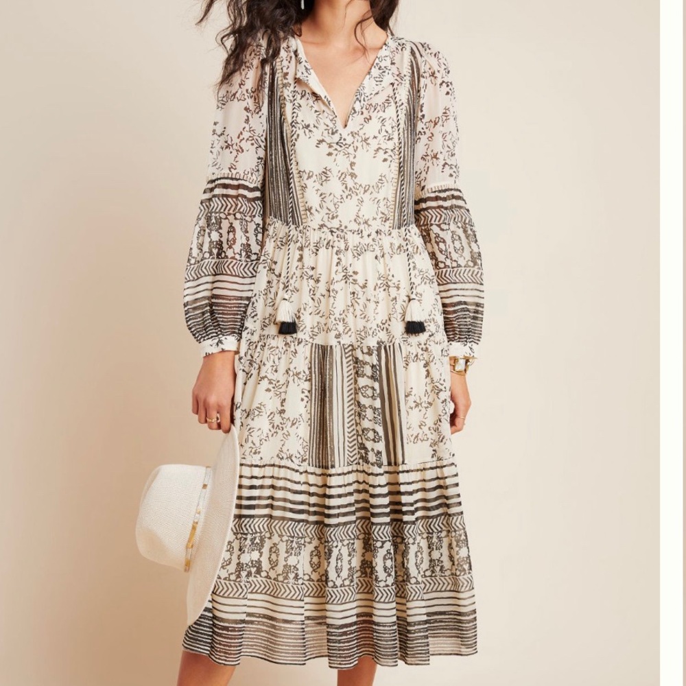 NWT Anthropologie Talulah Tiered Midi Dress
